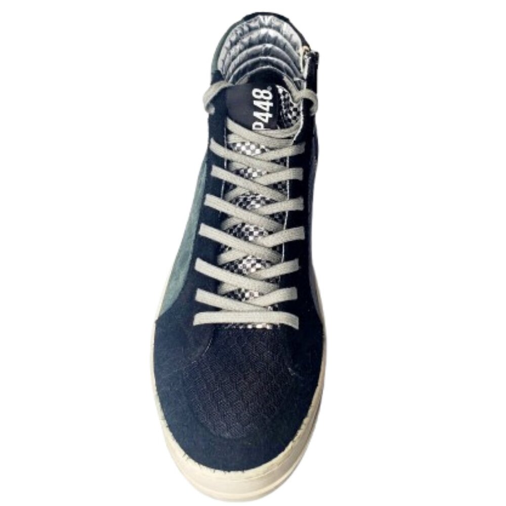 P448 Skate Suede & Leather High Top Green & Black Sneaker. Size 10.5/44 - Picture 7 of 11